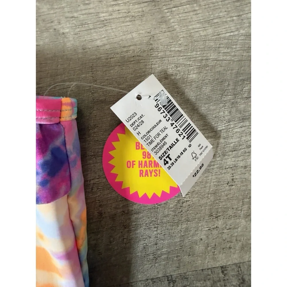 The Childrens Place Swimsuit Girls Large 10/12 Tie Dye Tankini Swimwear